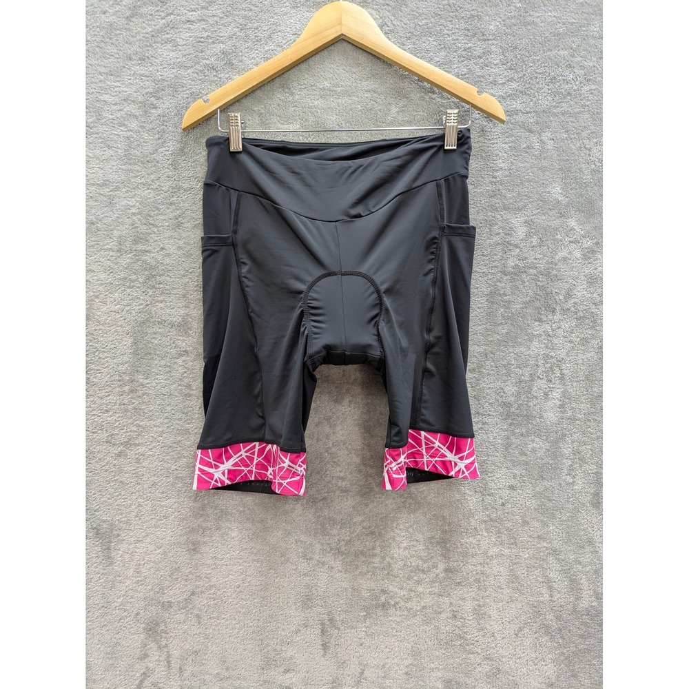 Athletic Padded‎ Cycling Shorts Womens 2XL Black Pink Pockets Beroy